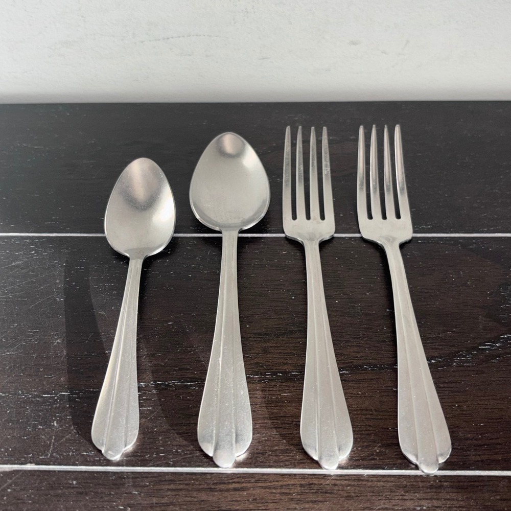 NS Co 18-8 Stainless Steel Flatware Set | NST23 | 4pc 2 Forks 2 Spoons